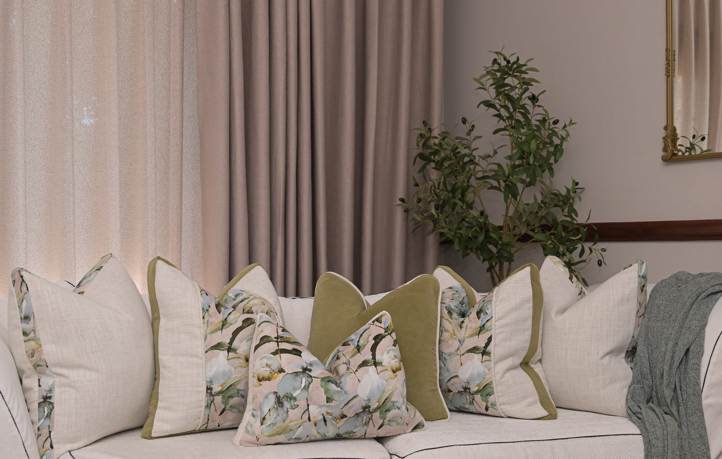 Rest is the Evidence of Faith at Work — Linen Boxed Botanical (35×50 cm) | Premium Duck Down Cushion
