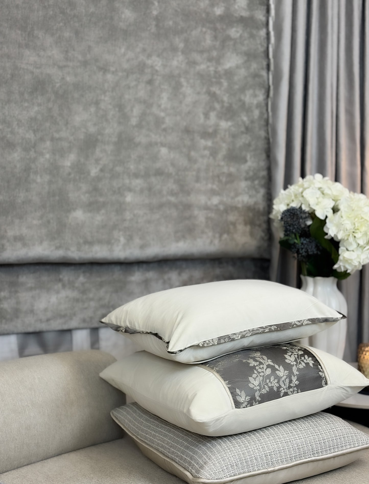 Watering the Seed of Faith — Textural Woven Cushion (50×50 cm) | Premium Duck Down Cushion