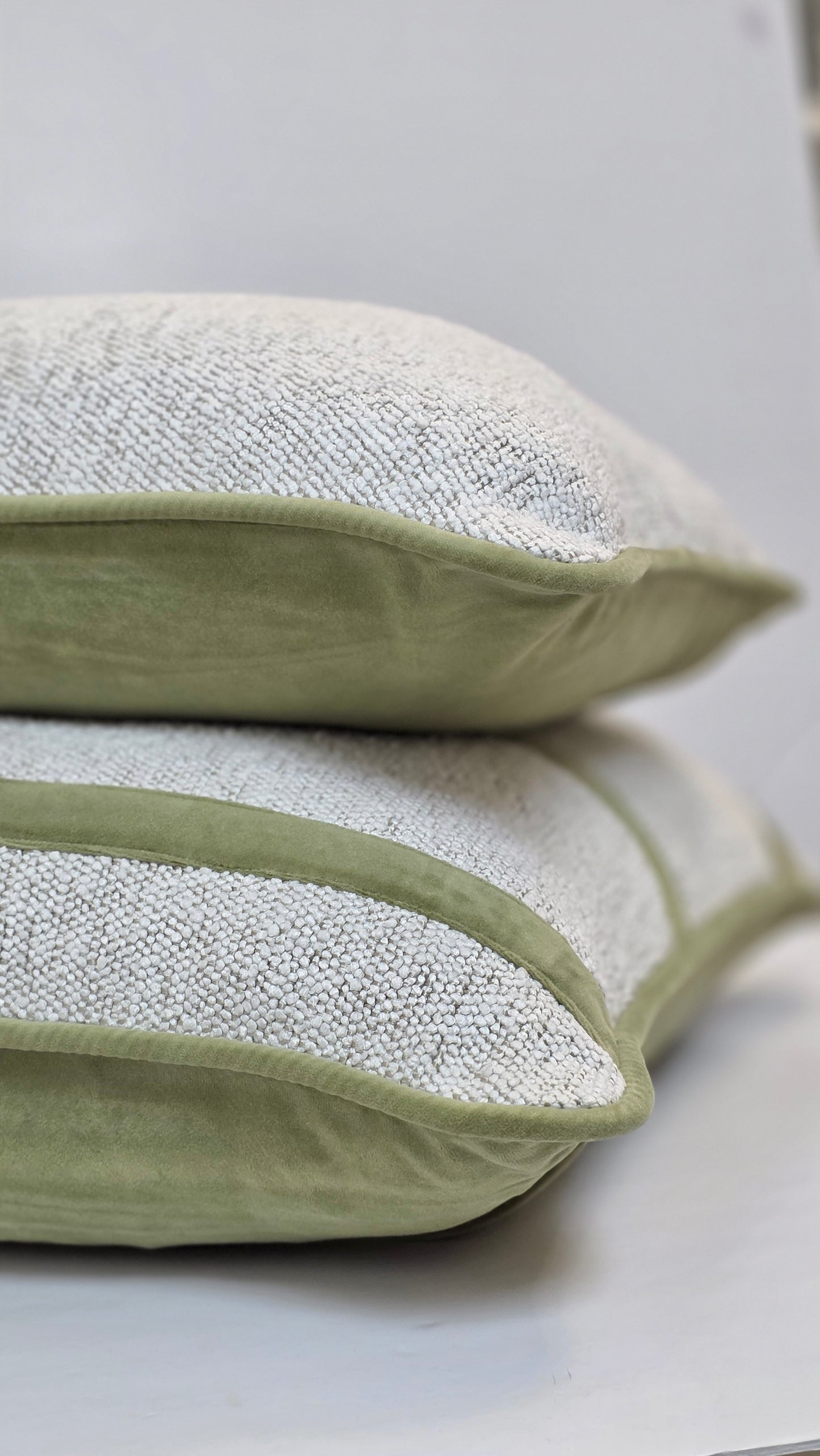 Victory Through Faith & Endurance — Ivory Bouclé Lumbar Cushion (35×50 cm | Premium Duck Down Cushion)