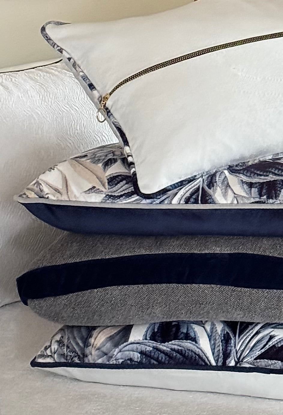 Gethsemane Stone — Navy Velvet Boxed (50×50 cm) | Premium Duck Down Cushion