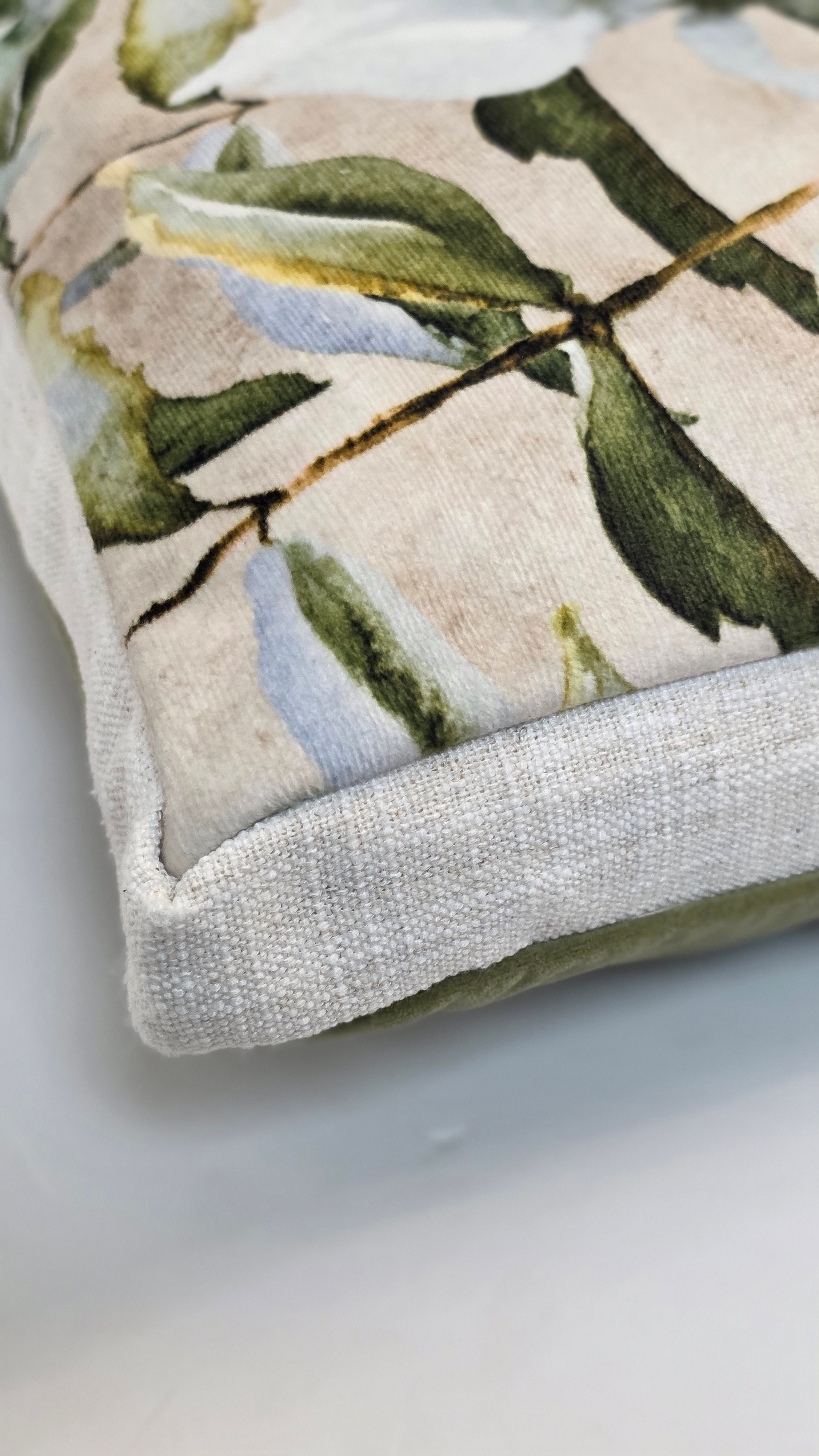 Rest is the Evidence of Faith at Work — Linen Boxed Botanical (35×50 cm) | Premium Duck Down Cushion