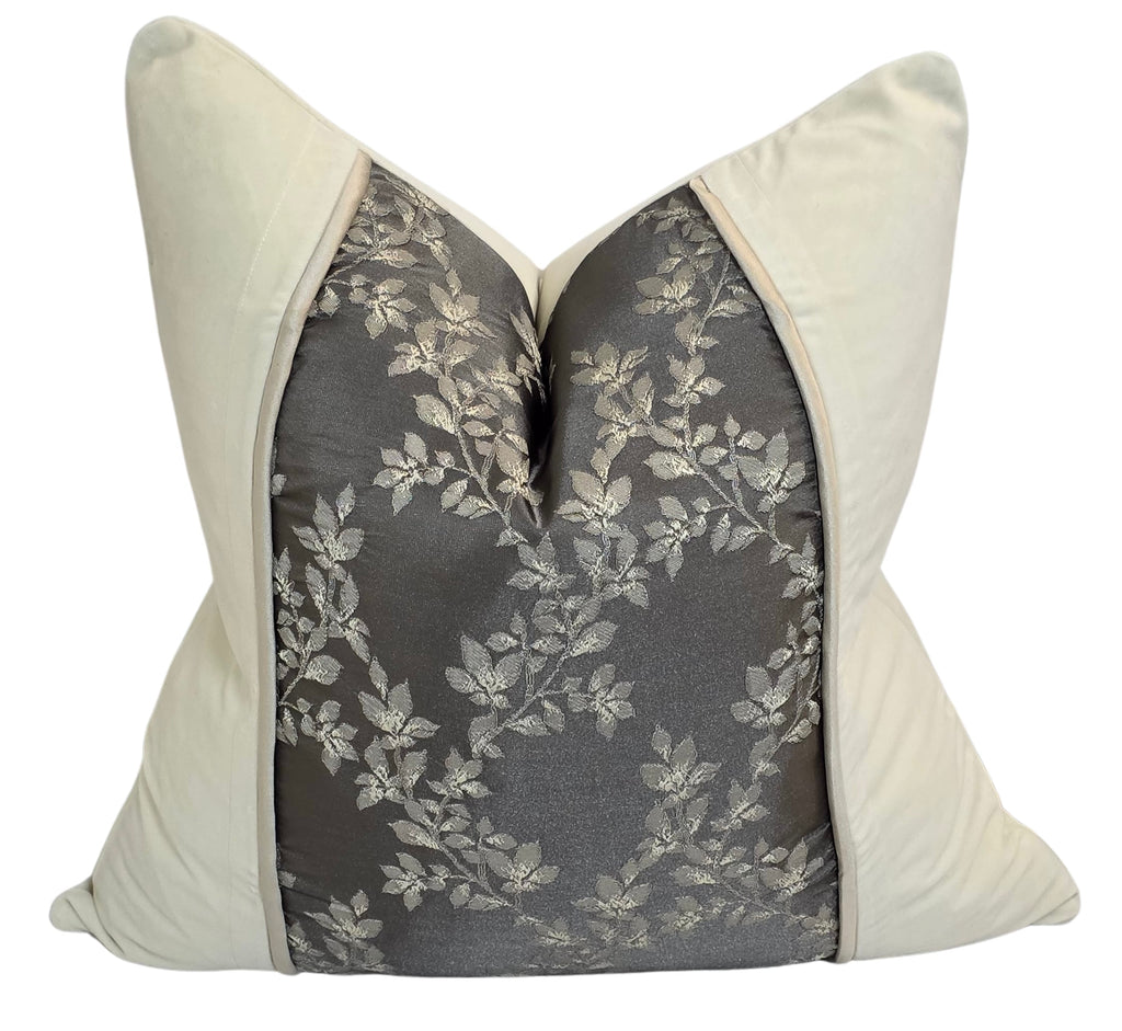 Watering the Seed of Faith — Vine-Inspired Jacquard Cushion (50×50 cm) | Premium Duck Down Cushion