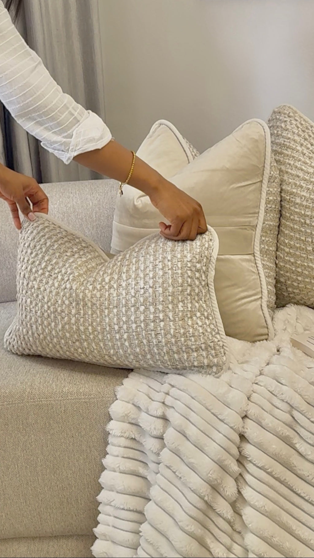 Jesus Chose You — Textural Cream Woven Cushion (50×50 cm) | Premium Duck Down