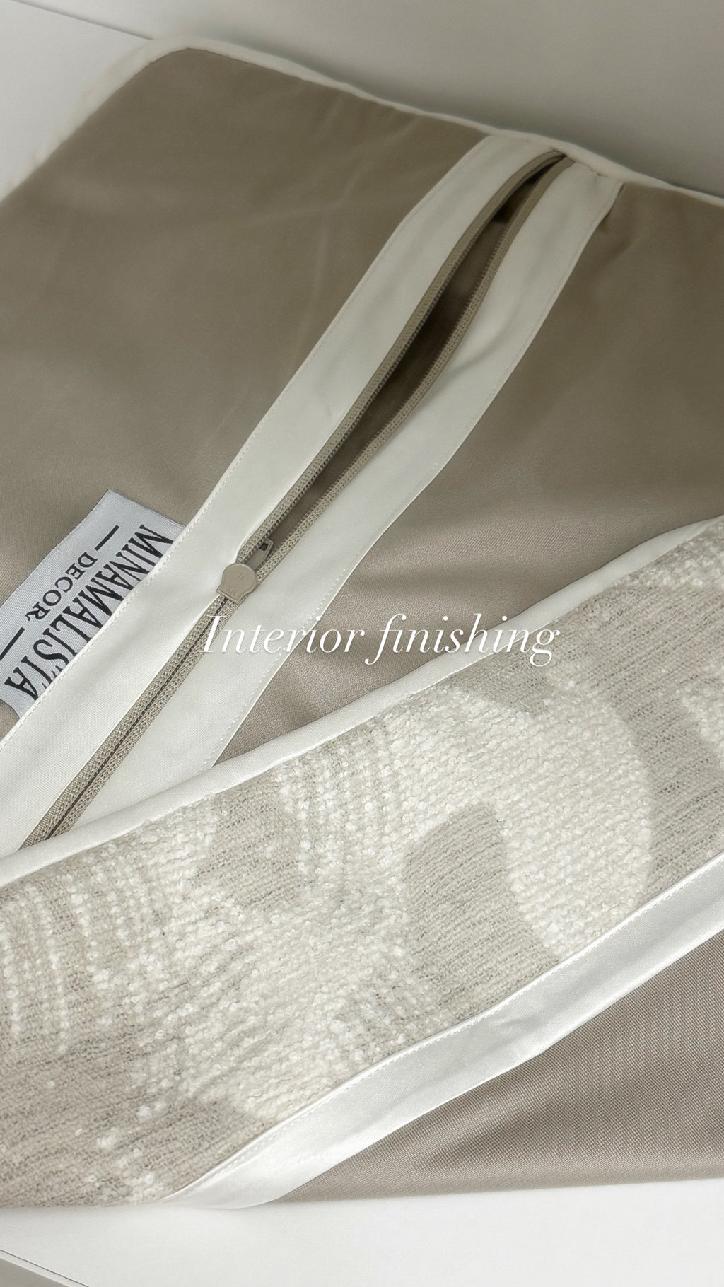 A Diligent Seeker — Muted Taupe Beige (50×50 cm) | Premium Duck Down Cushion