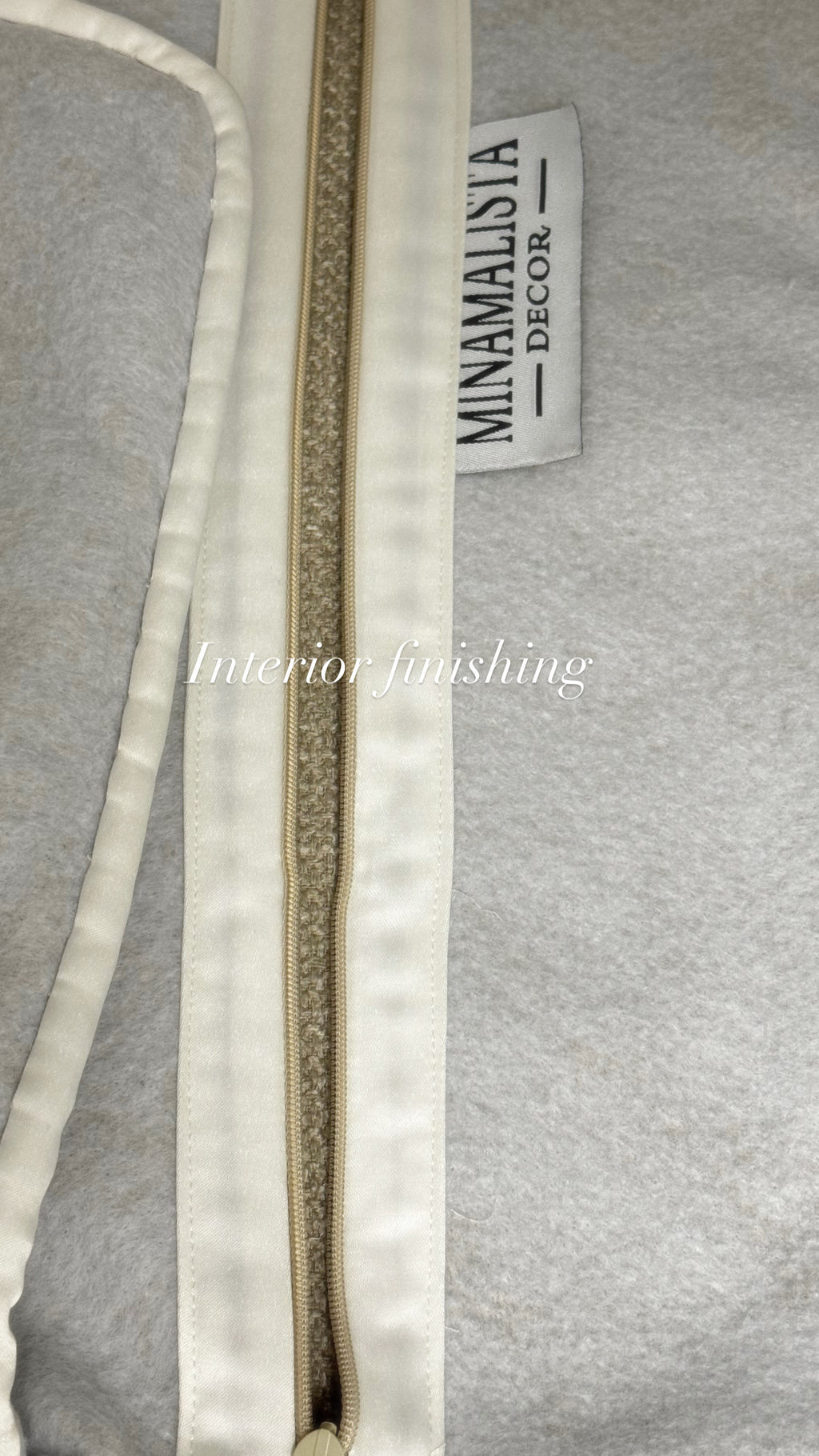 The Blood That Justifies Us Through Faith — Textured Beige Fabric (50×50 cm) | Premium Duck Down Cushion