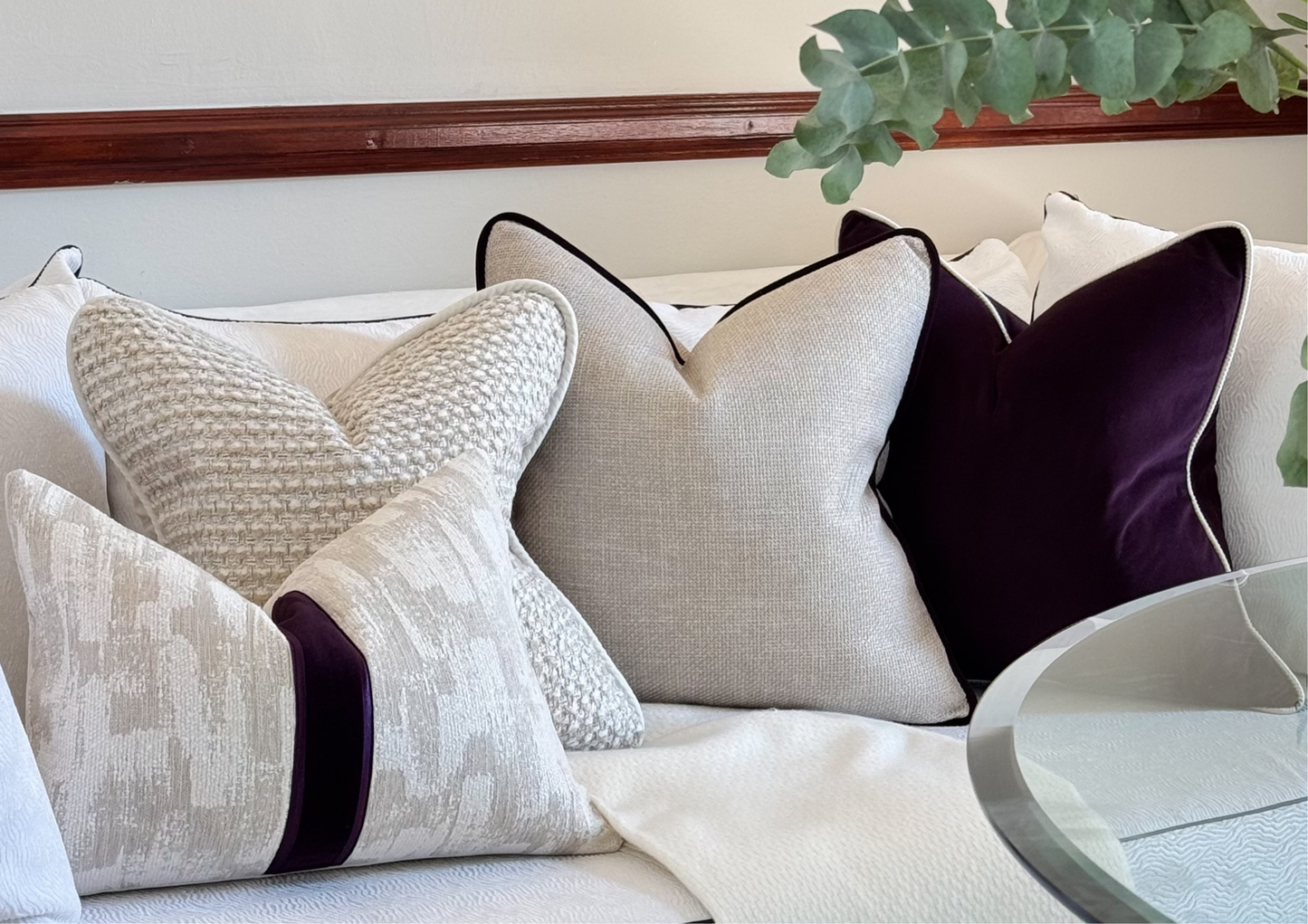 The Blood That Justifies Us Through Faith — Luminous Textured Fabric (35×50 cm) | Premium Duck Down Cushion