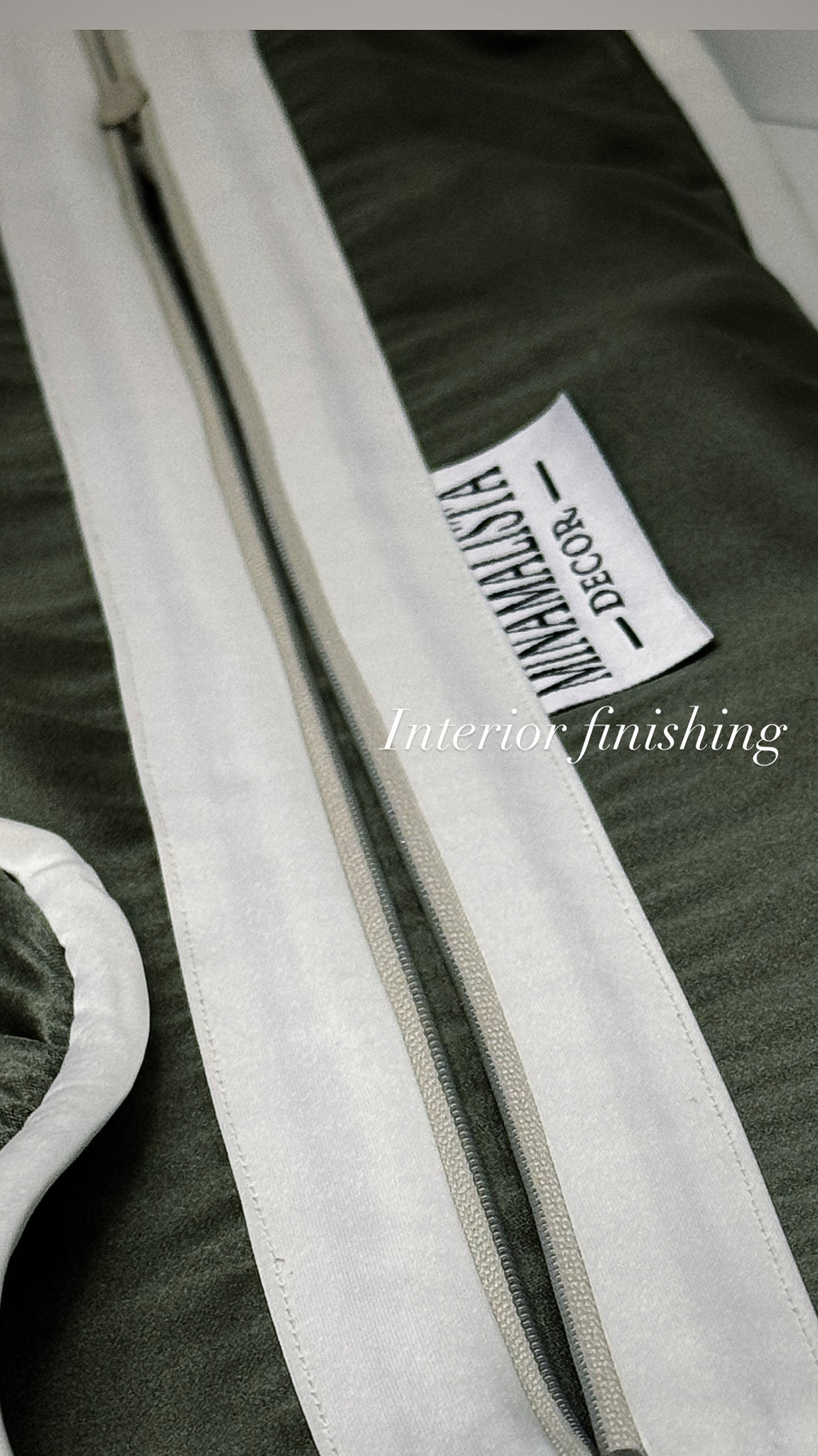 Faith Led by Vision — Olive Satin Lumbar (35×50 cm) | Premium Duck Down Cushion