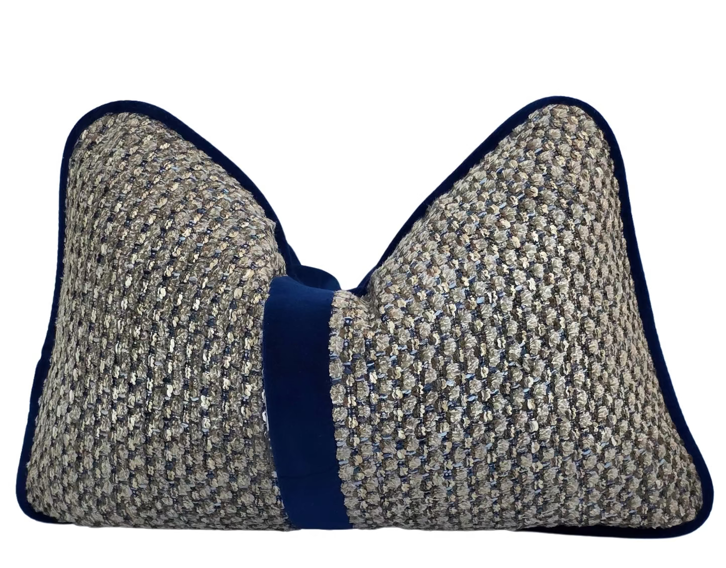 Faith That Overcomes — Woven & Velvet Lumbar (35×50 cm) | Premium Duck Down Cushion