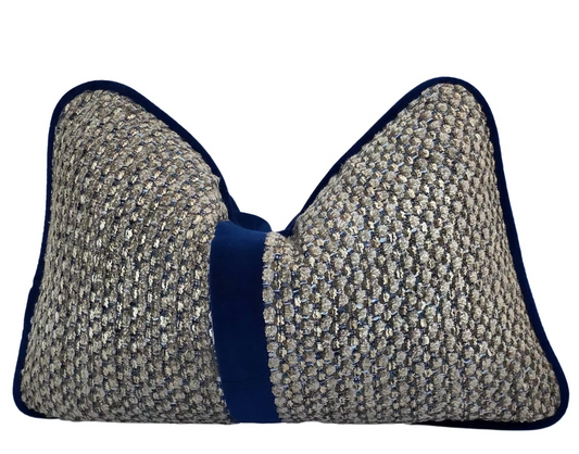 Faith That Overcomes — Woven & Velvet Lumbar (35×50 cm) | Premium Duck Down Cushion