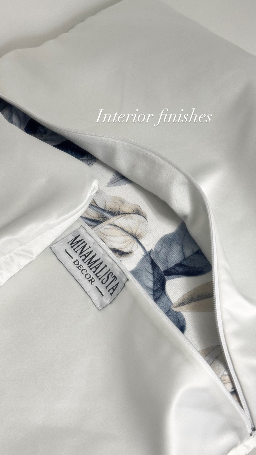 Gethsemane Flora — Grey Piped (50×50 cm) | Premium Duck Down Cushion