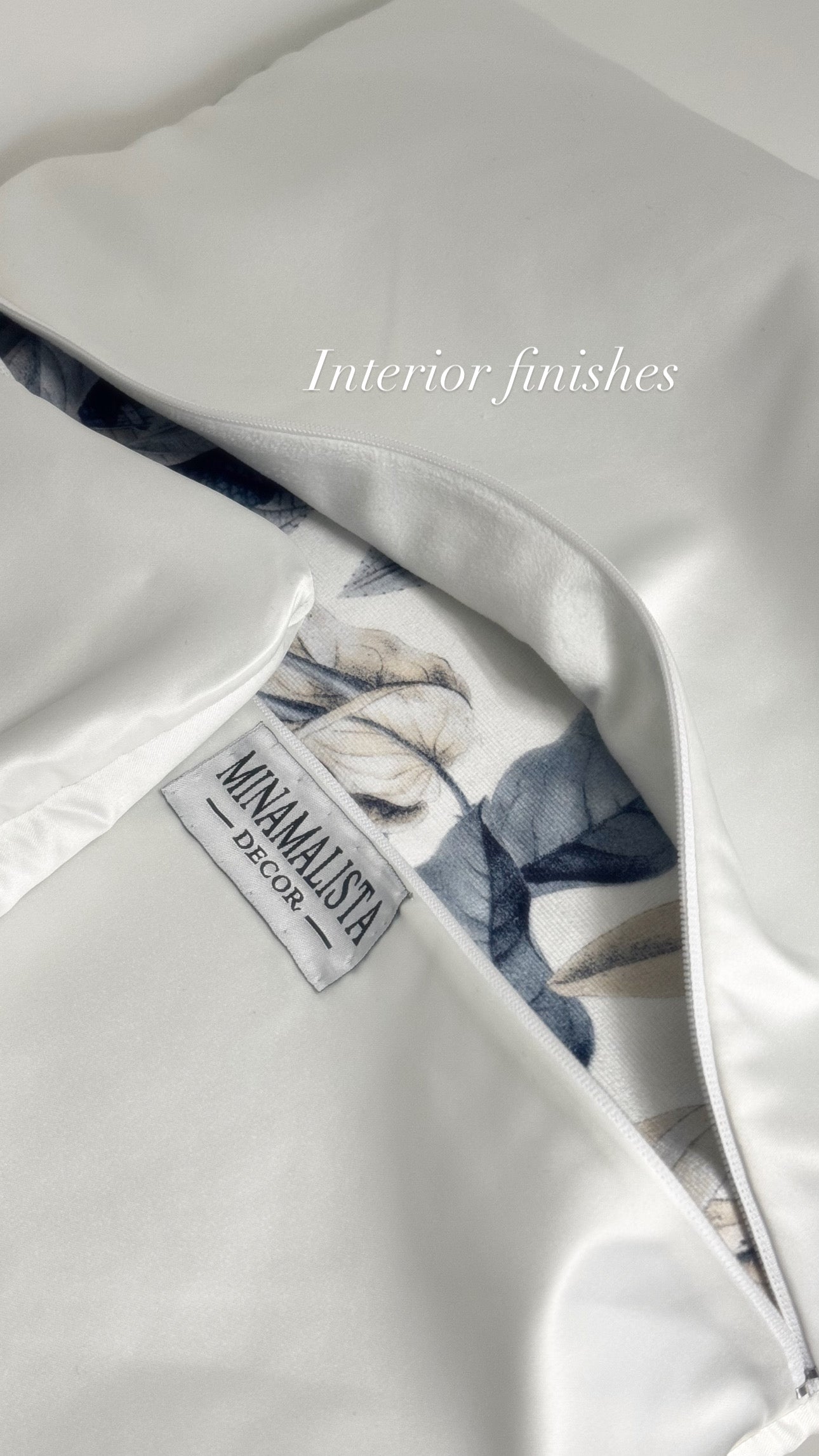 Gethsemane Flora — Grey Piped (50×50 cm) | Premium Duck Down Cushion