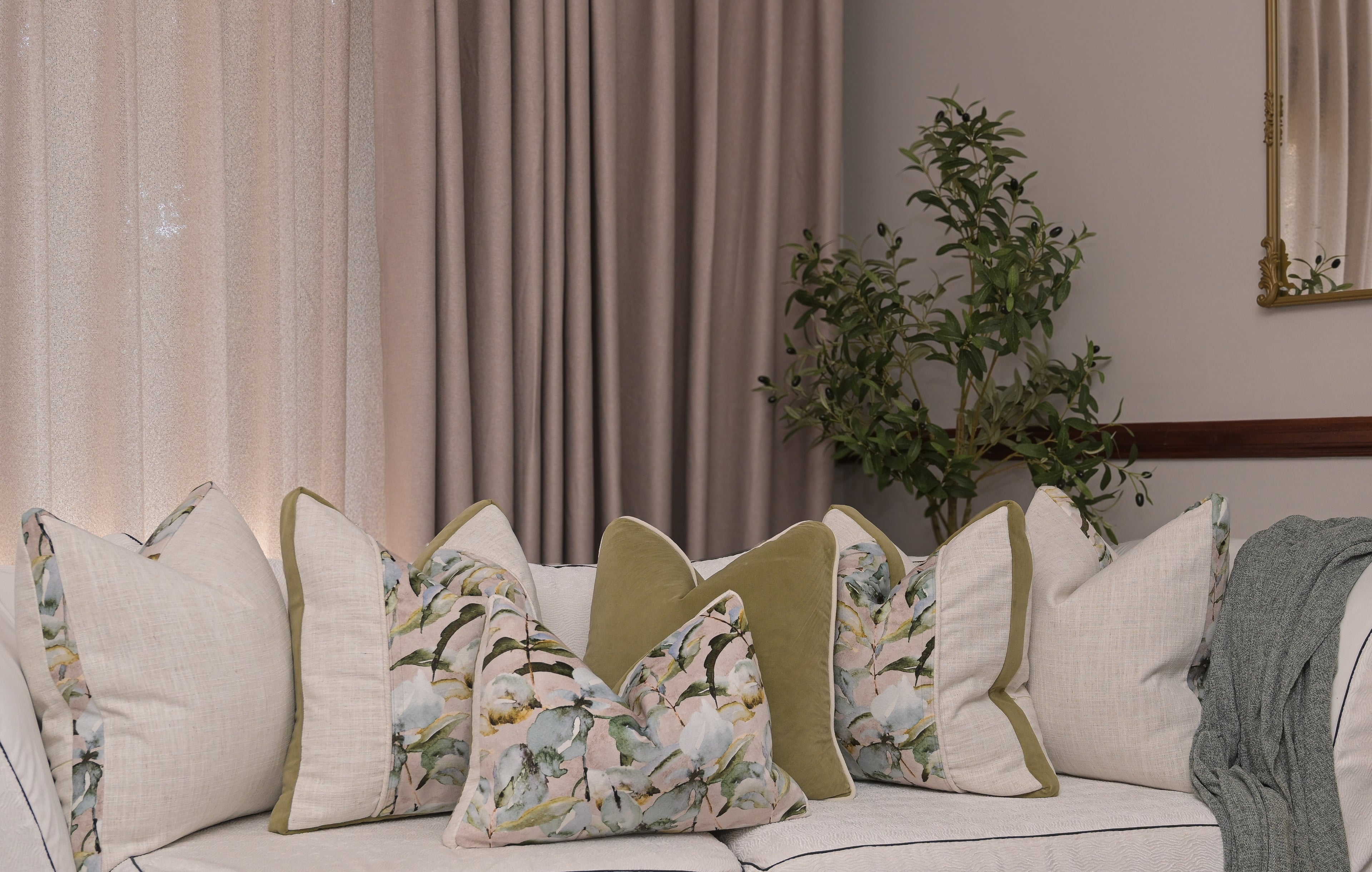 Rest is the Evidence of Faith at Work — Linen Boxed Botanical (35×50 cm) | Premium Duck Down Cushion