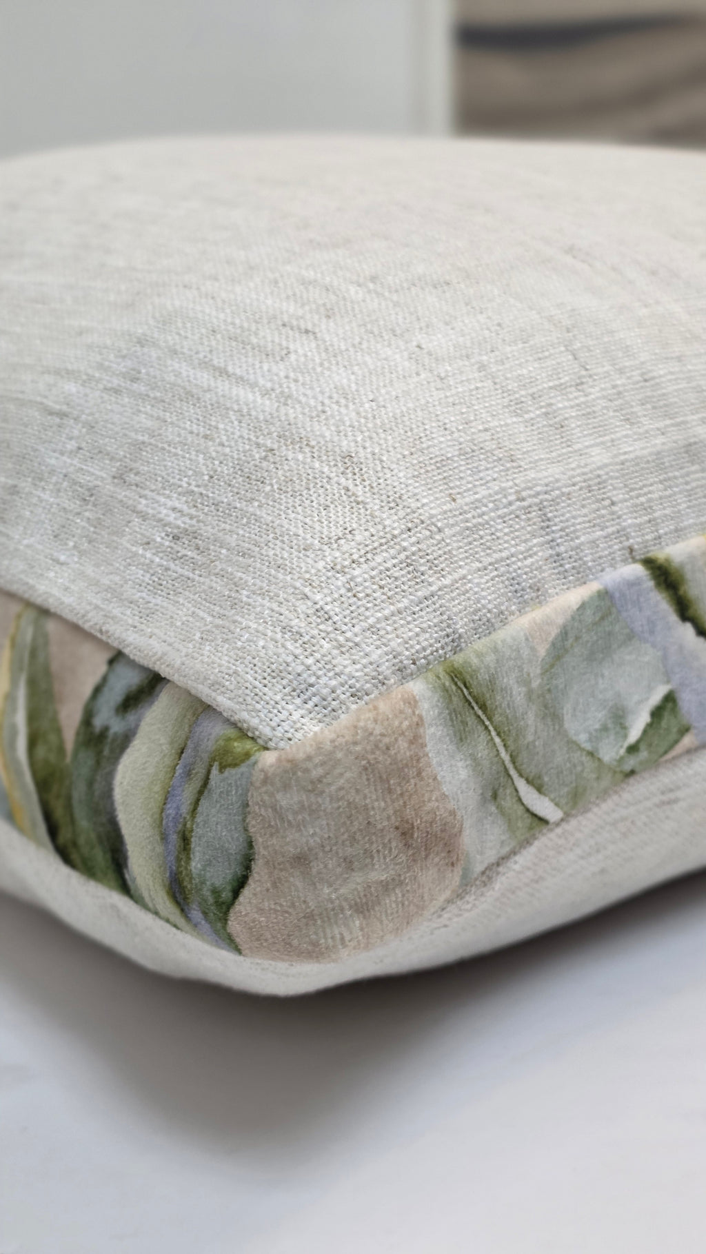 Rest is the Evidence of Faith at Work — Botanical Boxed Linen (50×50 cm) | Premium Duck Down Cushion