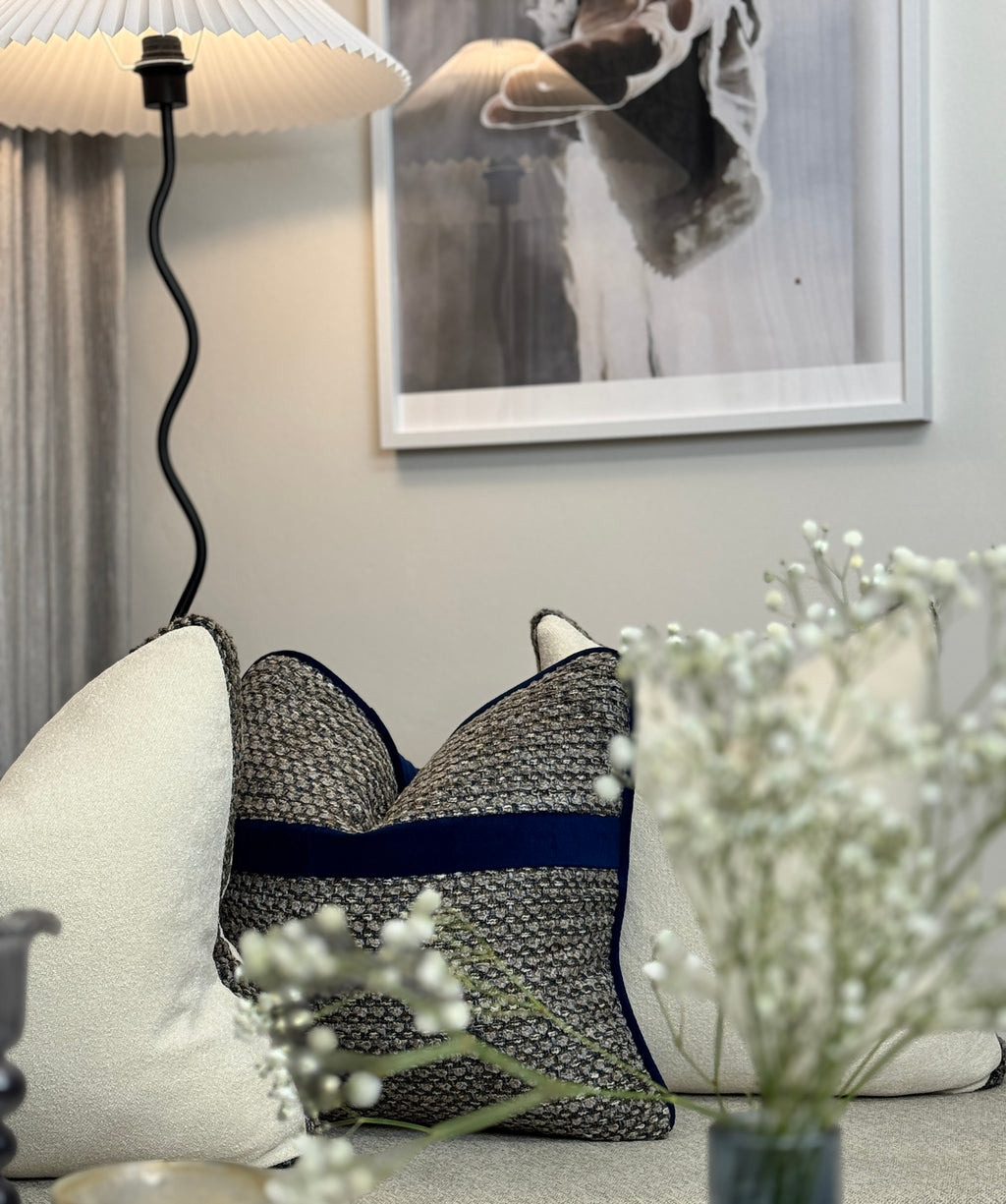 Faith That Overcomes — Woven Boxed Neutral (50×50 cm) | Premium Duck Down Cushion