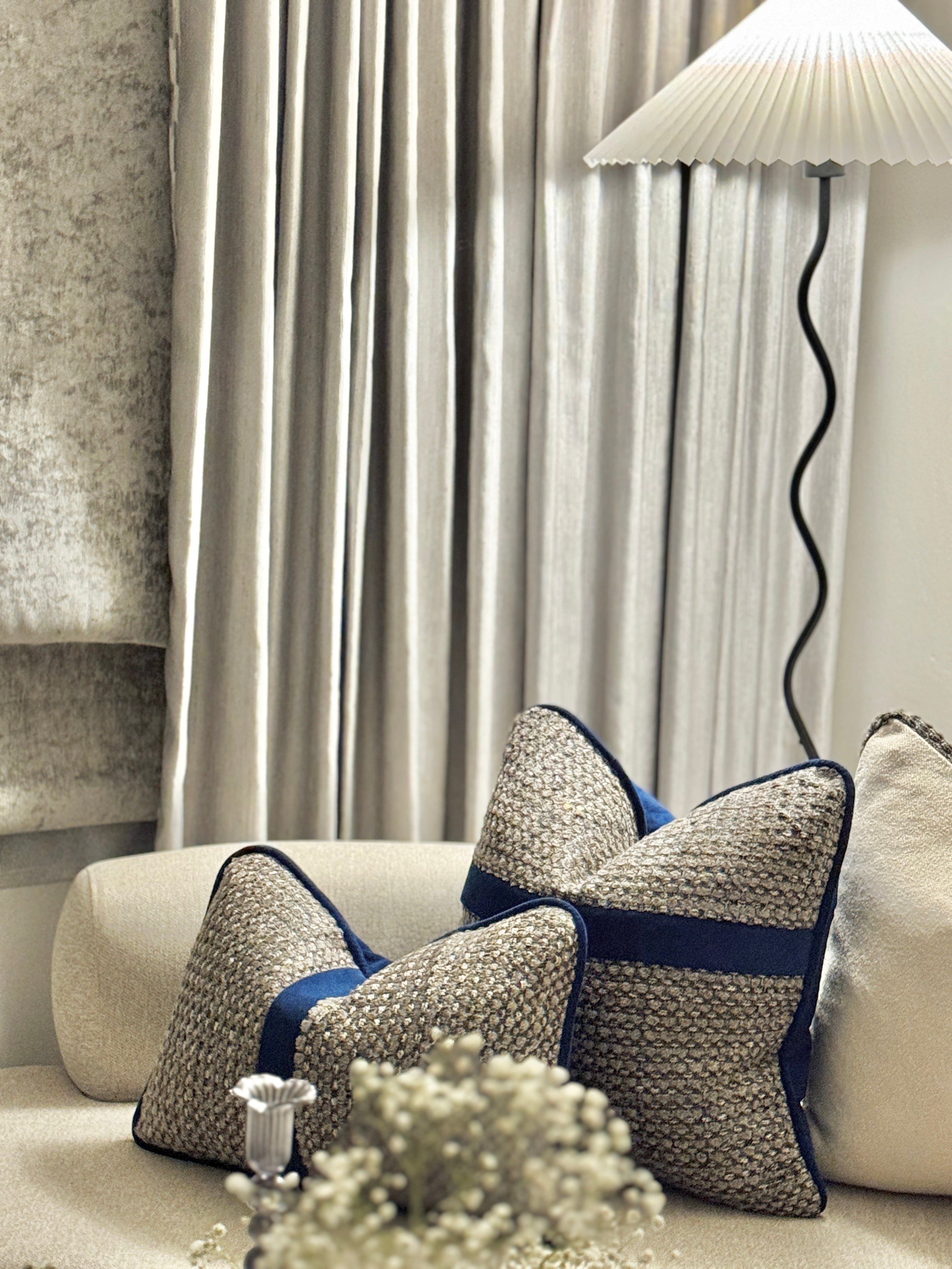 Faith That Overcomes — Woven & Velvet Lumbar (35×50 cm) | Premium Duck Down Cushion