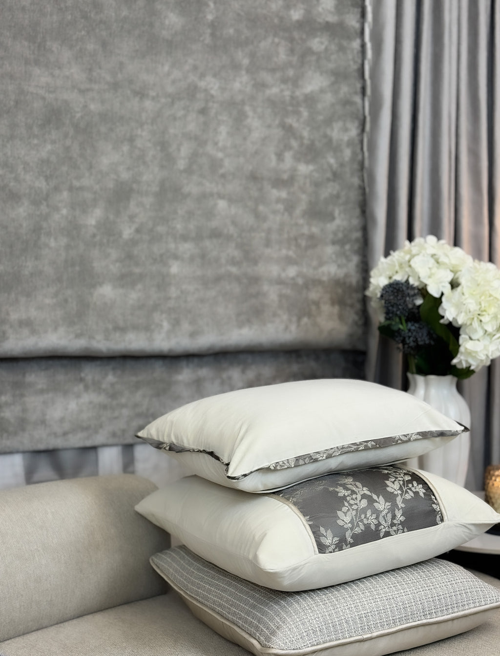 Watering the Seed of Faith — Textural Woven Cushion (50×50 cm) | Premium Duck Down Cushion