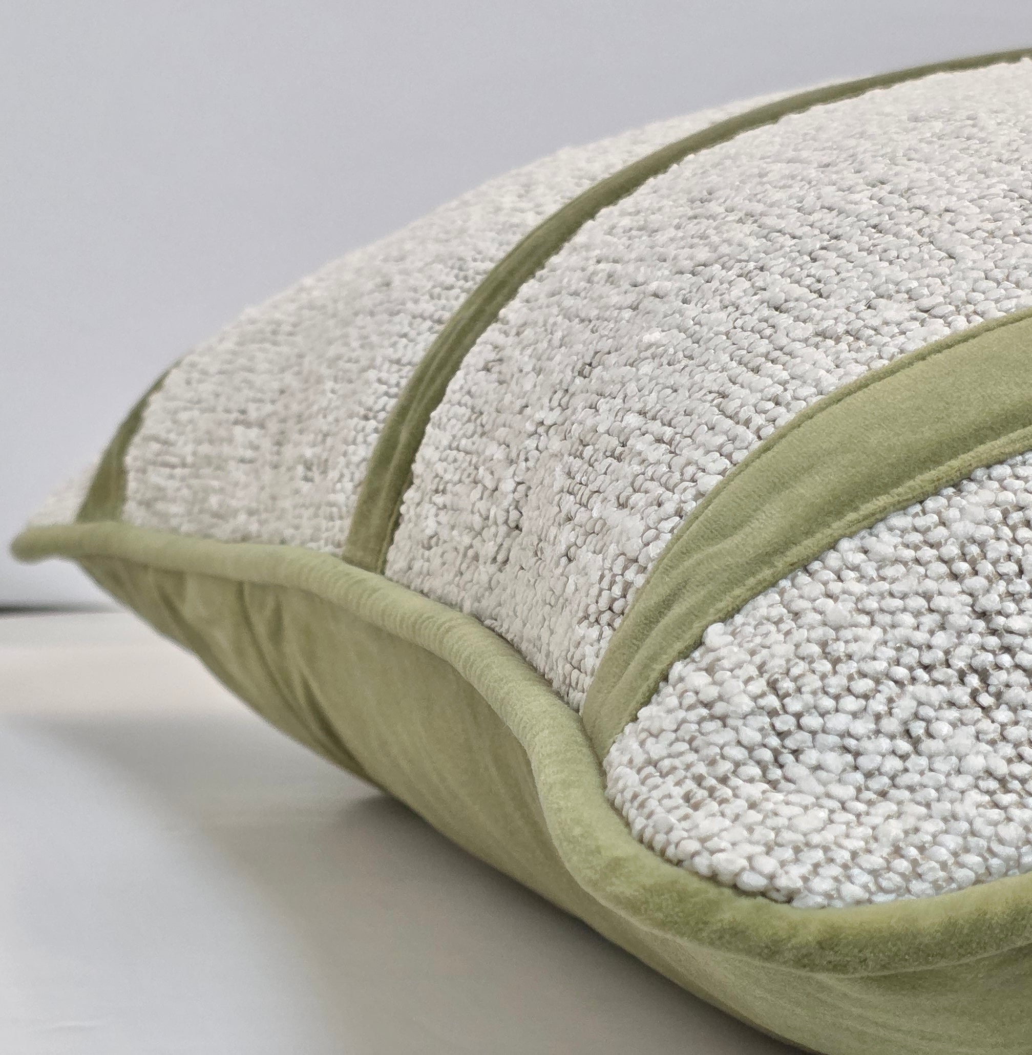 Victory Through Faith and Endurance — Olive Velvet Band Cushion (50×50 cm) | Premium Duck Down Cushion