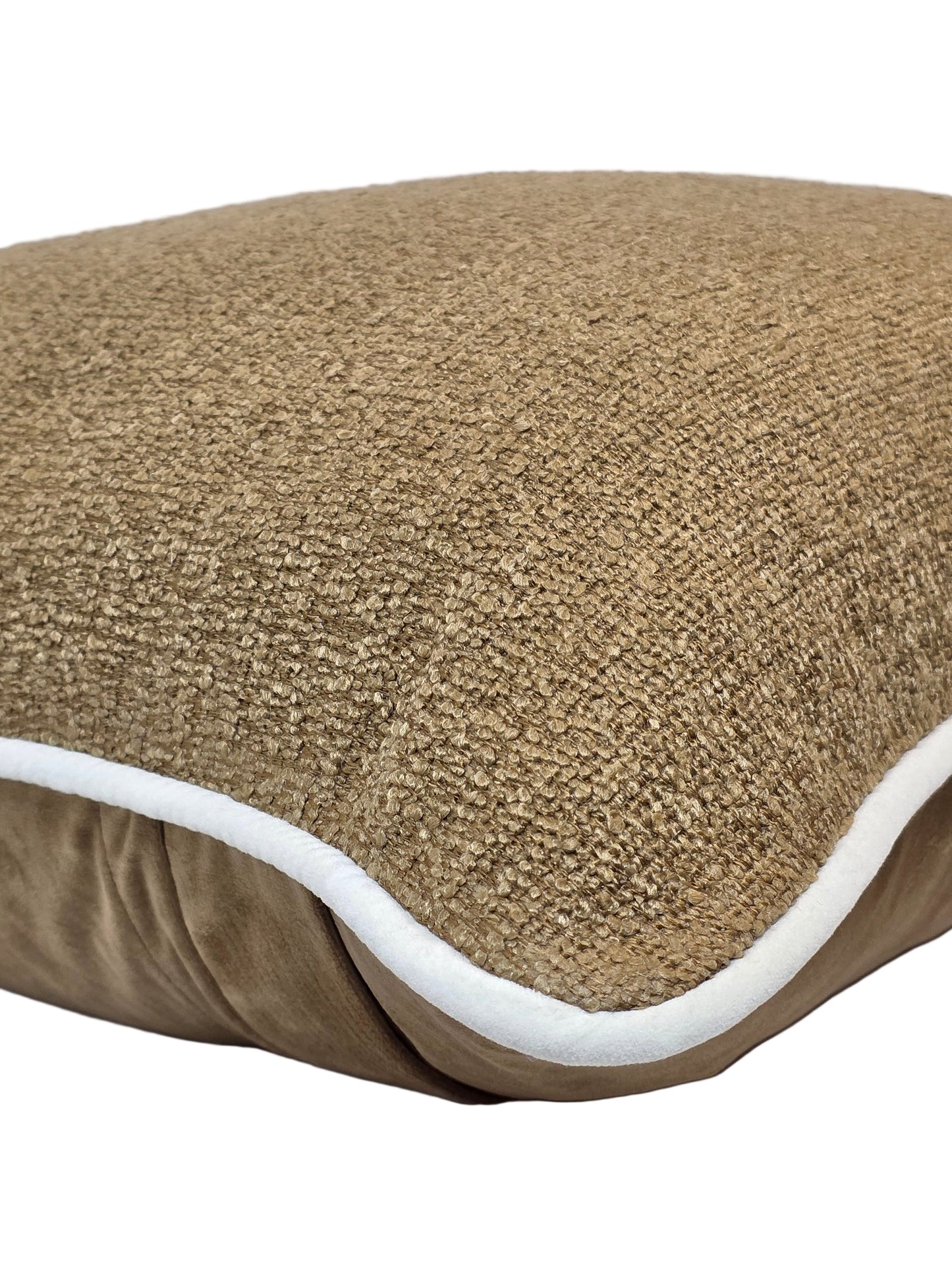 Faith & Repentance — Golden Sand Bouclé Cushion  (55×55 cm | Premium Duck Down Cushion)
