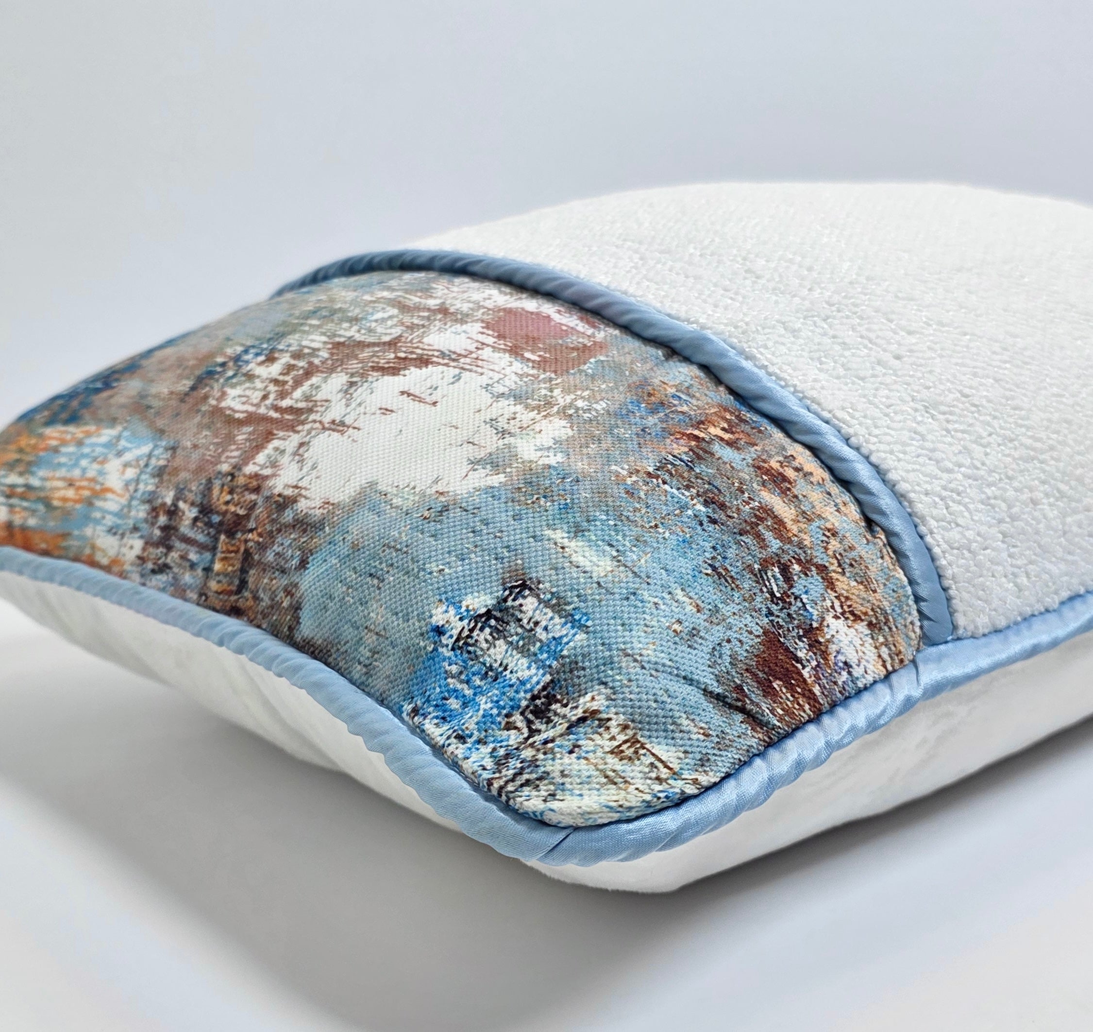 Holiness — Blue Horizon (35×50 cm) | Premium Duck Down Cushion