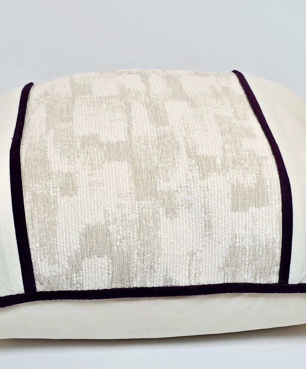 The Blood That Justifies Us Through Faith — Textured Ivory (50×50 cm) | Premium Duck Down Cushion