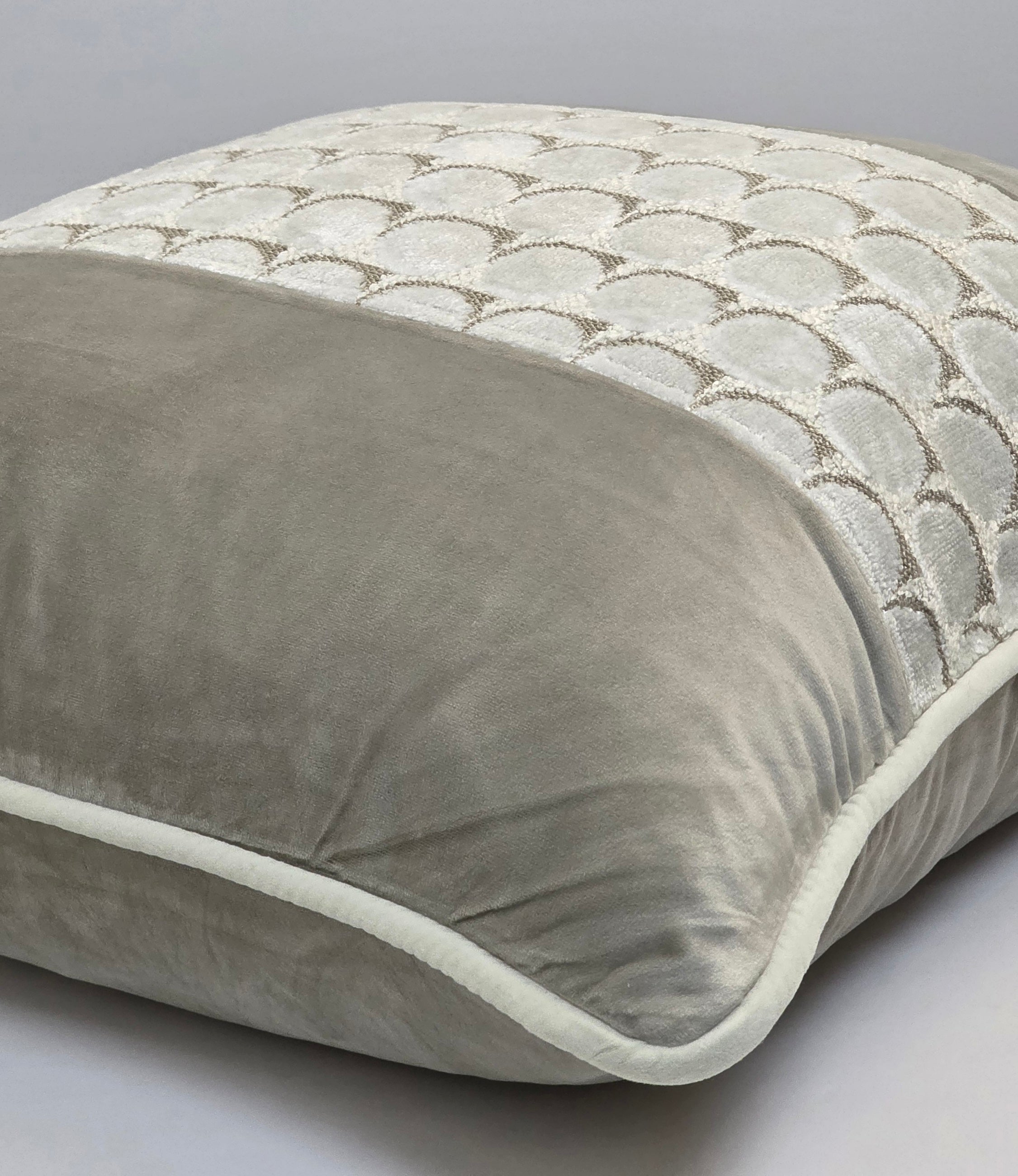 Salvation is a Gift — Muted Velvet with Textured Scallop Center | Premium Duck Down Cushion (50×50 cm)