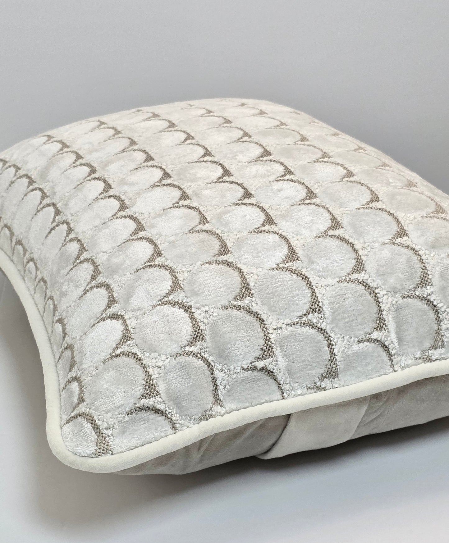 Salvation Is a Gift — Ivory Scallop Lumbar Cushion  (35×50 cm | Premium Duck Down Cushion)