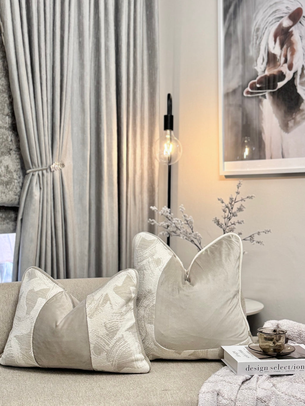 A Diligent Seeker — Muted Tulip Beige Lumbar (35×50 cm) | Premium Duck Down Cushion