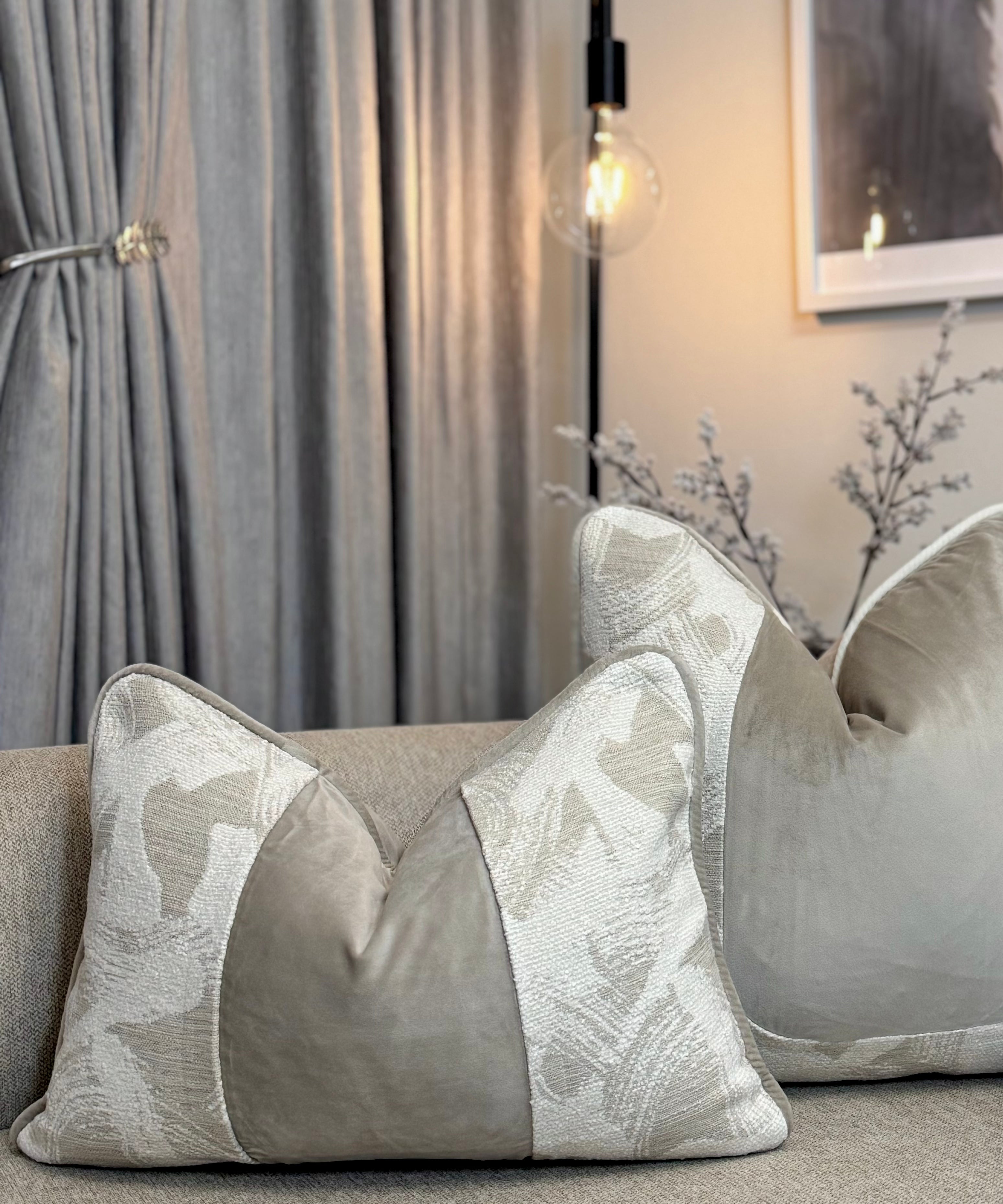 A Diligent Seeker — Muted Taupe Beige (50×50 cm) | Premium Duck Down Cushion