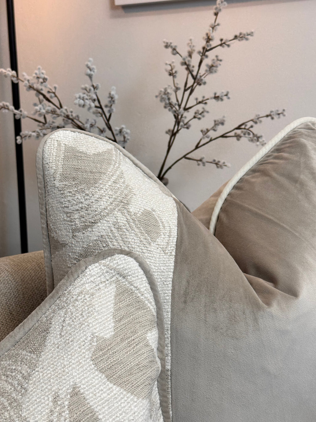 A Diligent Seeker — Muted Tulip Beige Lumbar (35×50 cm) | Premium Duck Down Cushion