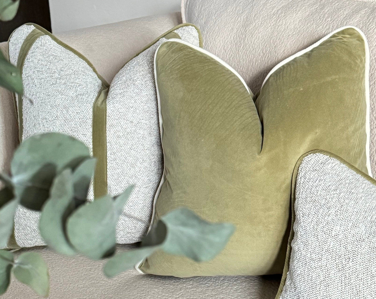 Victory Through Faith & Endurance — Ivory Bouclé Lumbar Cushion  (35×50 cm | Premium Duck Down Cushion)