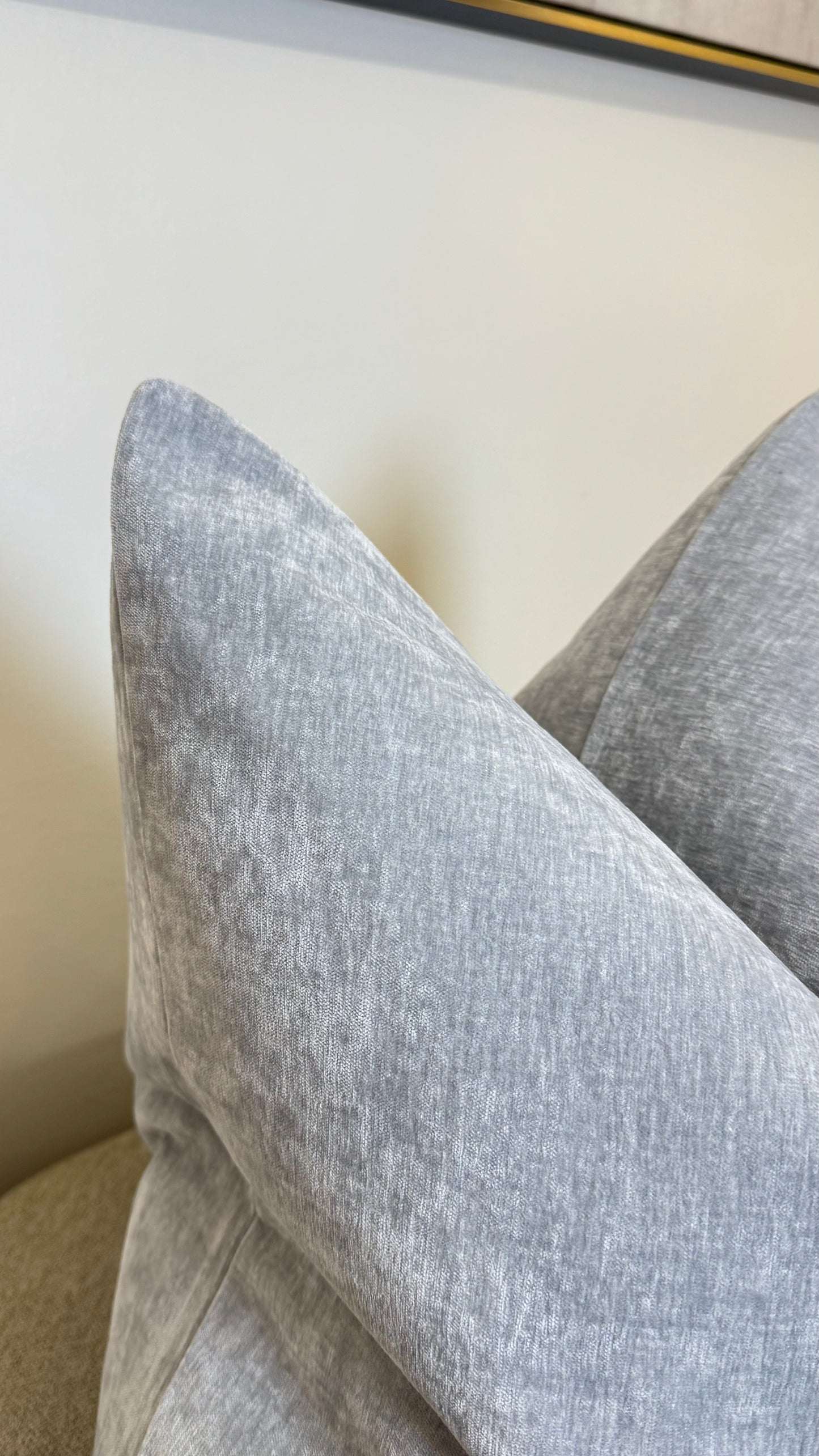 Gethsemane Mist — Dove Grey Velvet Cushion  (55×55 cm | Premium Duck Down Cushion)