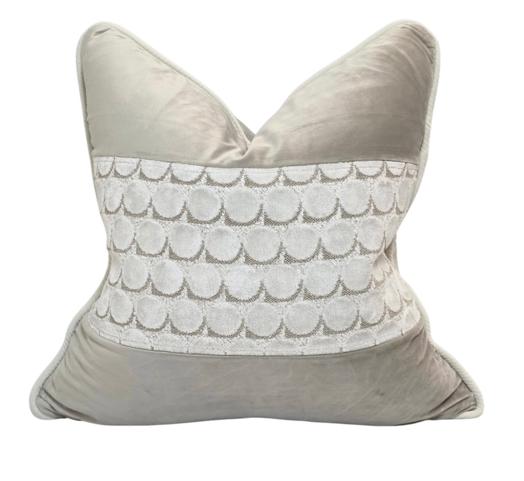 Salvation is a Gift — Muted Velvet with Textured Scallop Center | Premium Duck Down Cushion (50×50 cm)