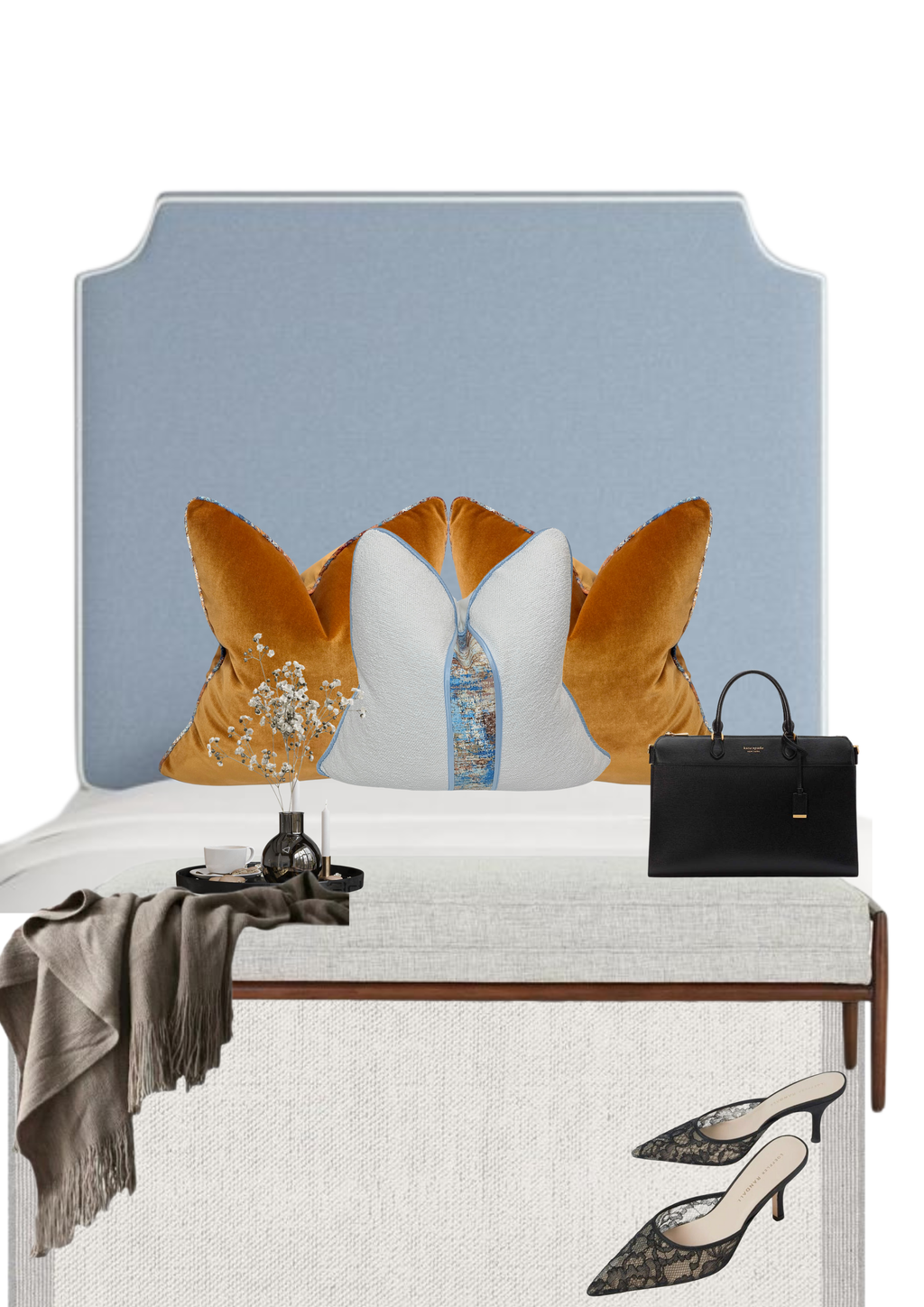 Holiness — Blue Grace (50×50 cm) | Premium Duck Down Cushion