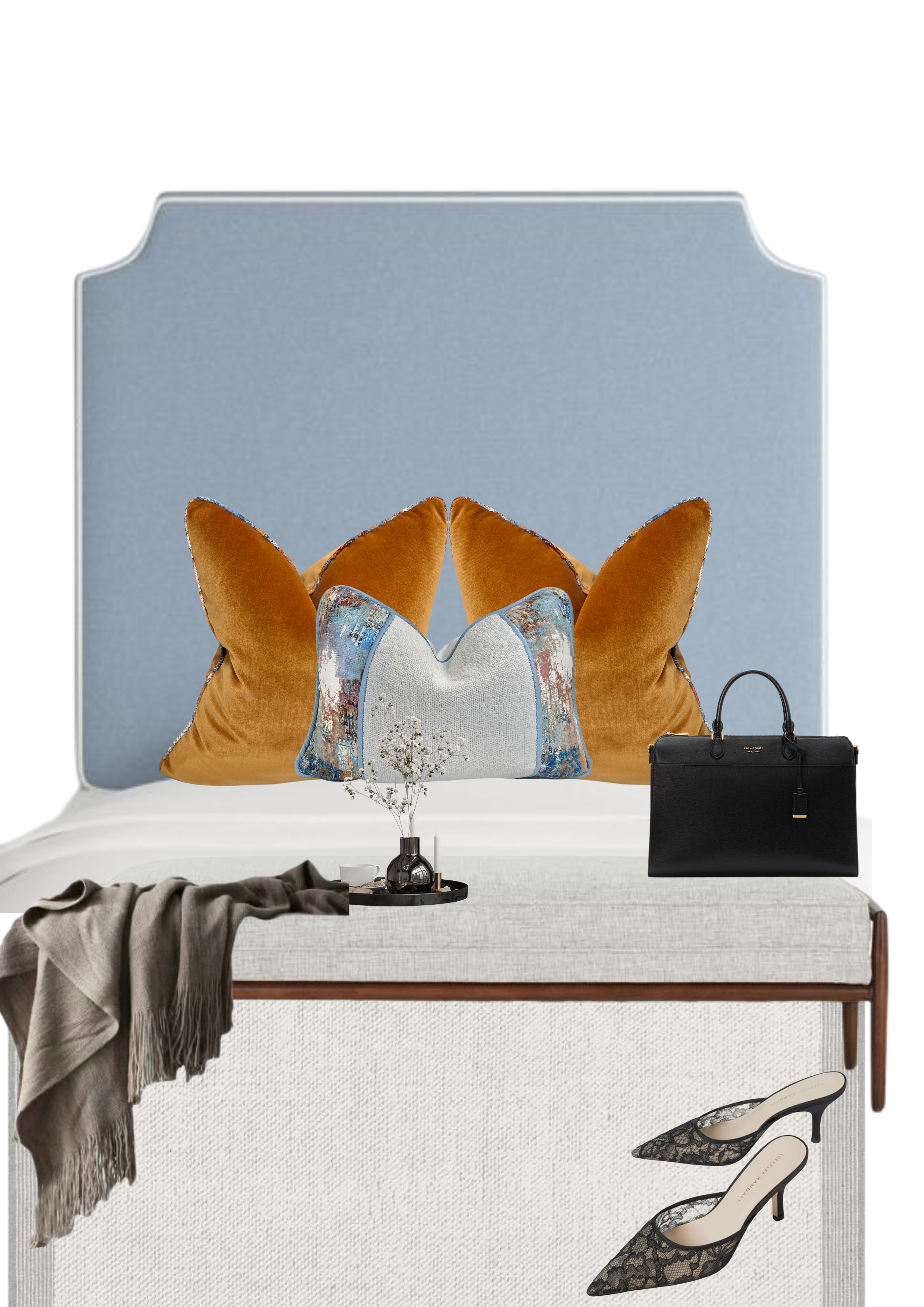 Holiness — Blue Horizon (35×50 cm) | Premium Duck Down Cushion