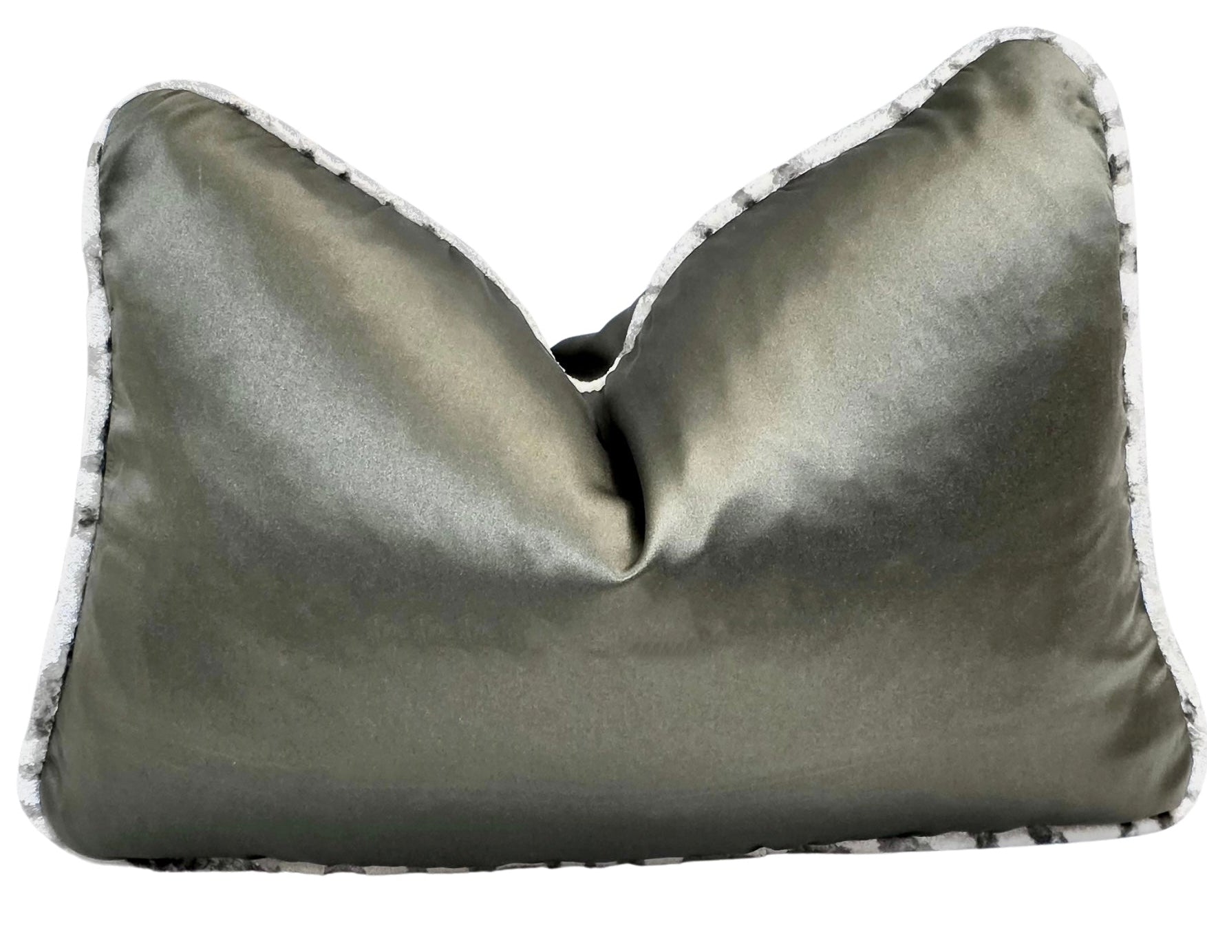 Faith Led by Vision — Olive Satin Lumbar (35×50 cm) | Premium Duck Down Cushion