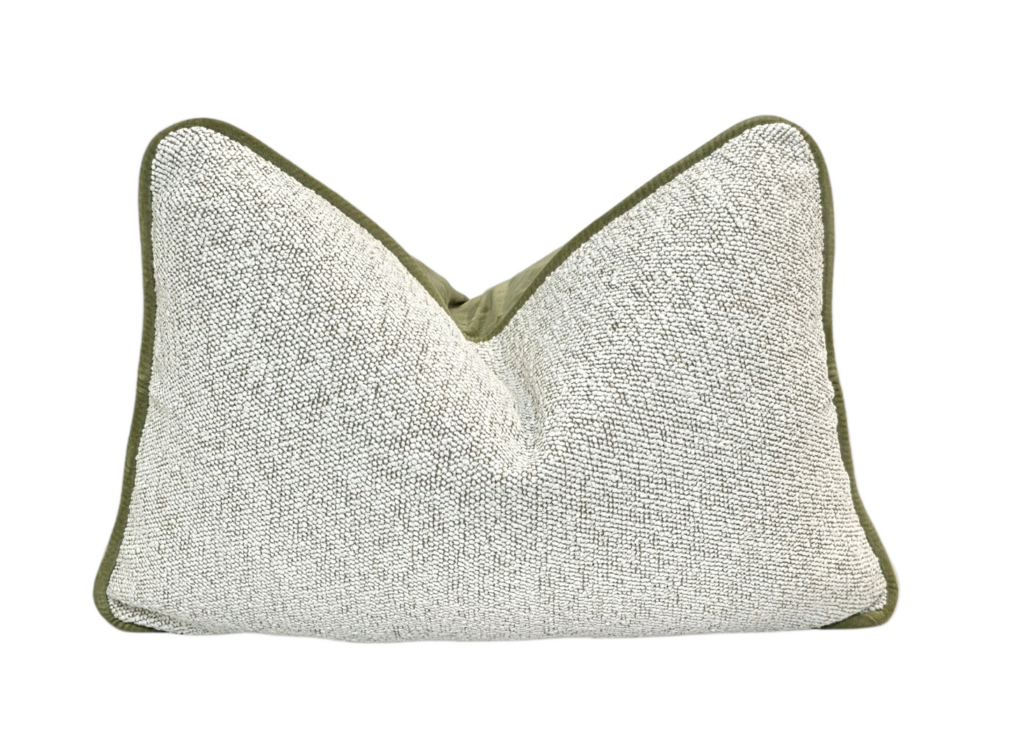 Victory Through Faith & Endurance — Ivory Bouclé Lumbar Cushion  (35×50 cm | Premium Duck Down Cushion)