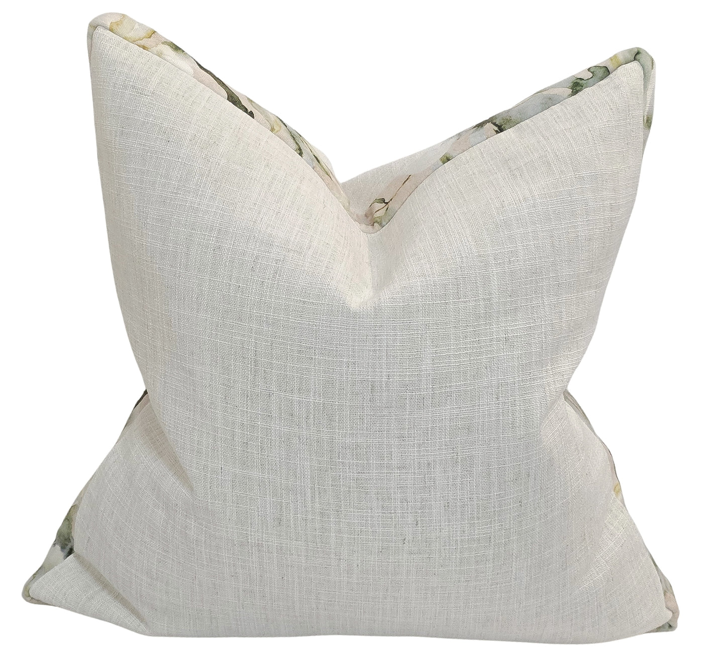 Rest is the Evidence of Faith at Work — Botanical Boxed Linen (50×50 cm) | Premium Duck Down Cushion