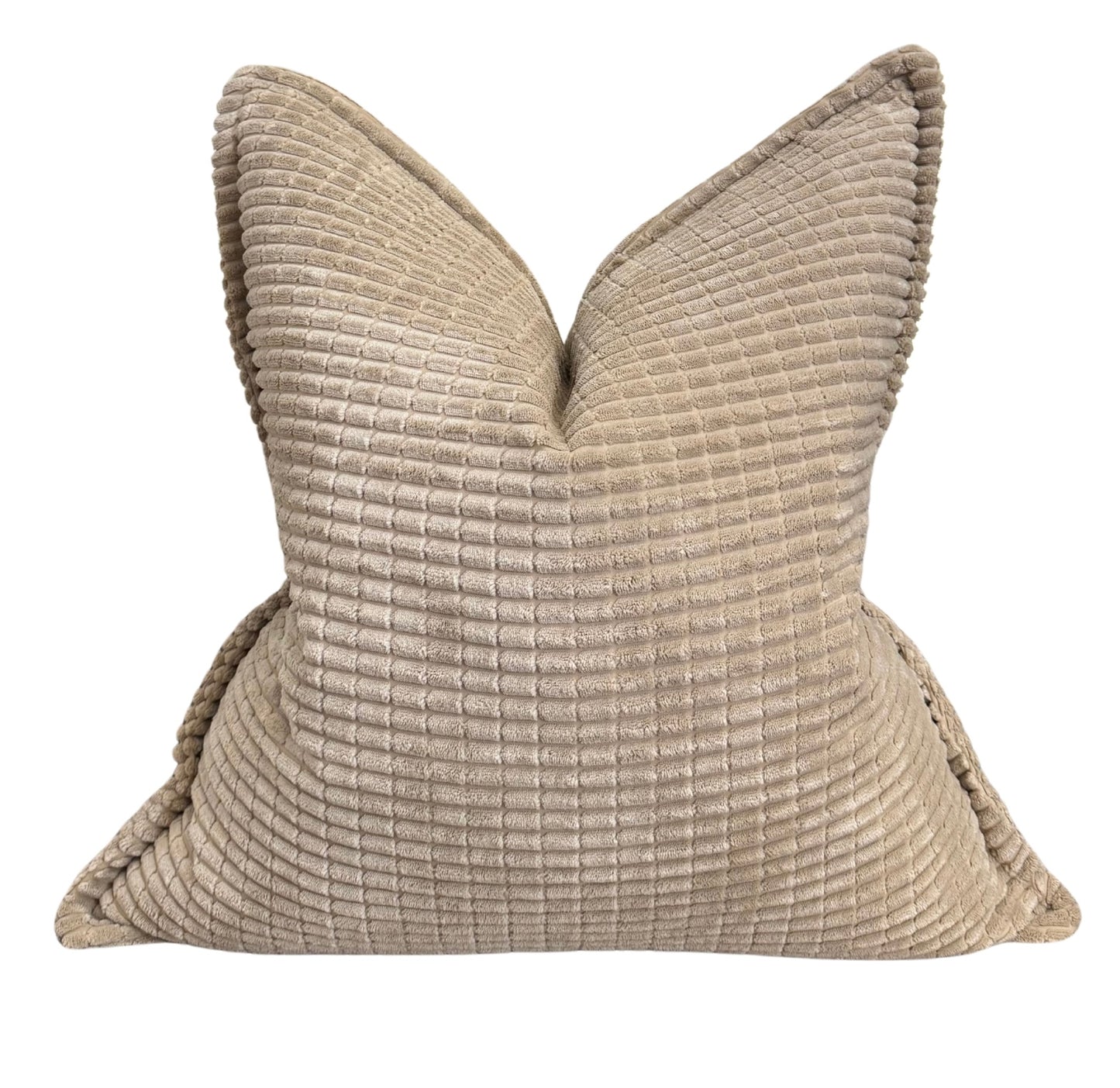 Gethsemane — sculpted texture oatmeal taupe Cushion  (55×55 cm | Premium Duck Down Cushion)
