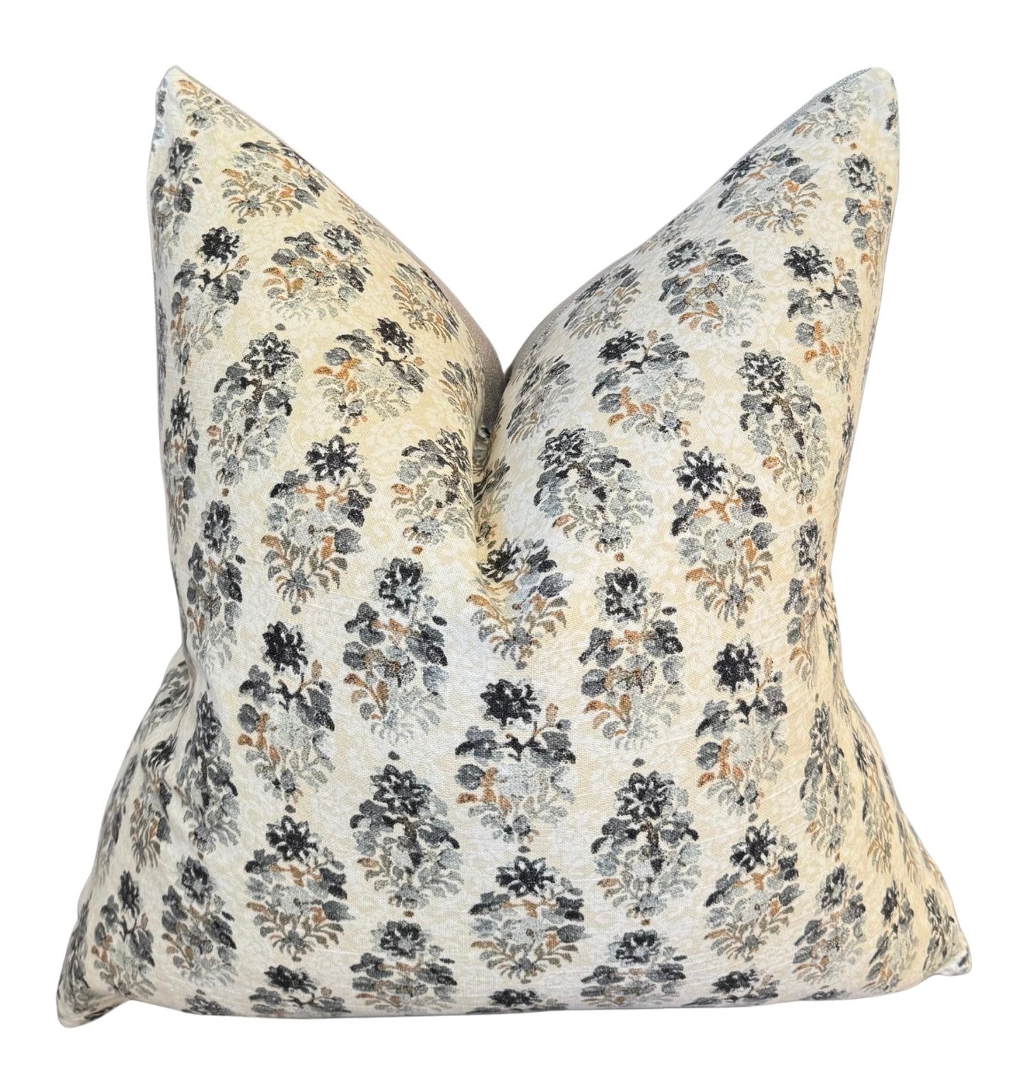 Faith & Repentance — Vintage Floral Linen Cushion  (55×55 cm | Premium Duck Down Cushion)