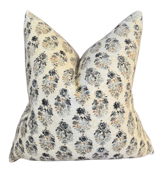 Faith & Repentance — Vintage Floral Linen Cushion  (55×55 cm | Premium Duck Down Cushion)