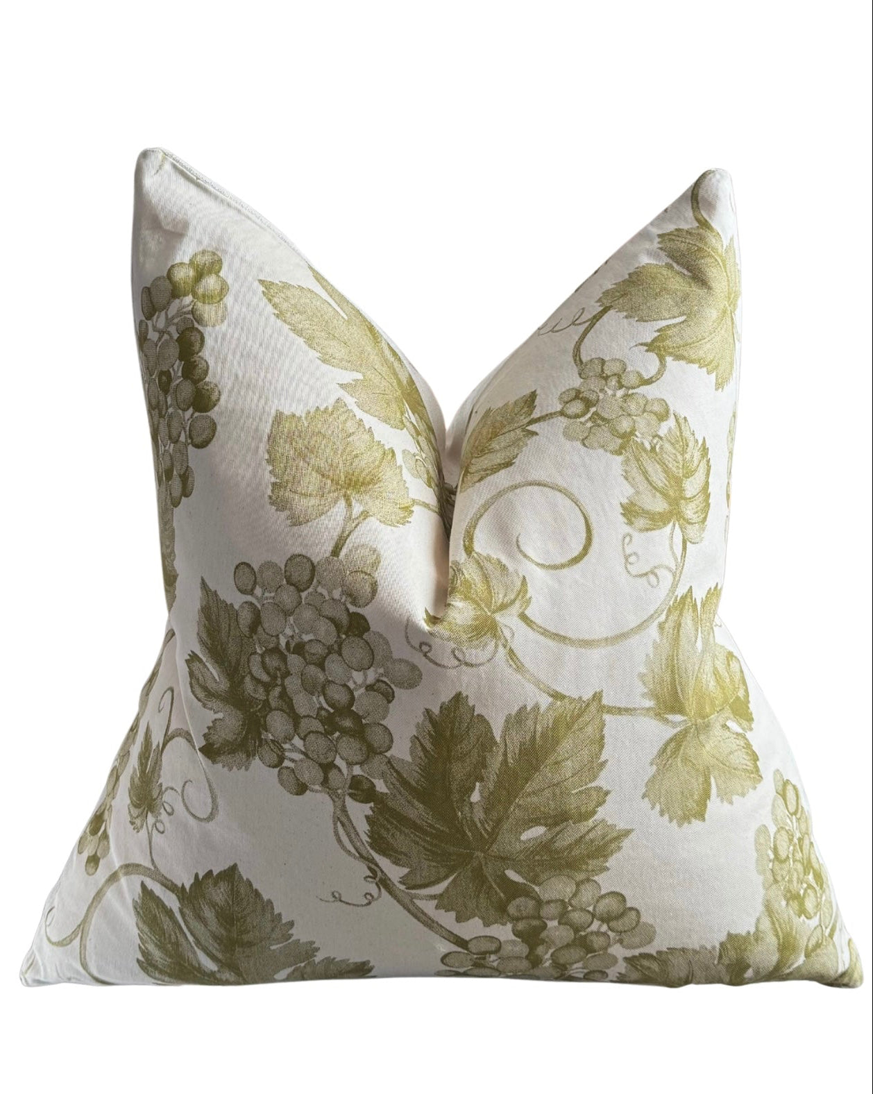 Victory — Olive Vine Linen Cushion  (55×55 cm | Premium Duck Down Cushion)